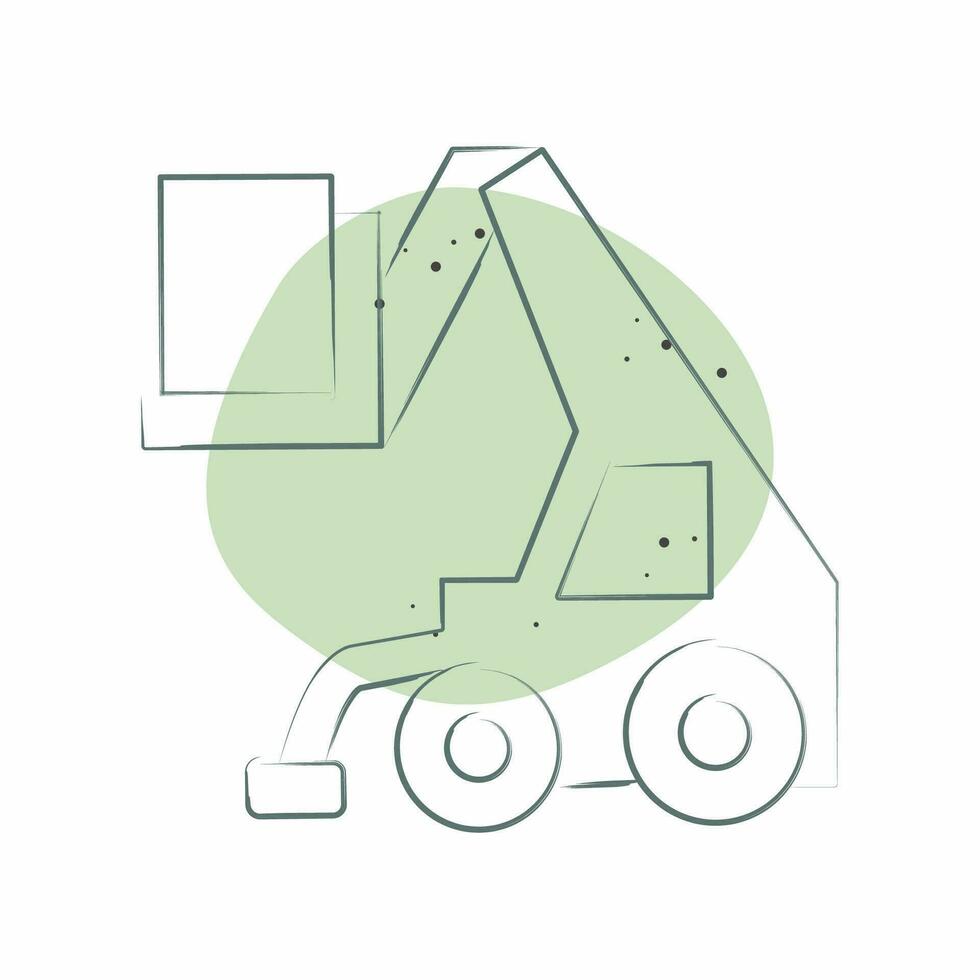 Icon Telehandler. related to Construction Vehicles symbol. Color Spot Style. simple design editable. simple illustration vector