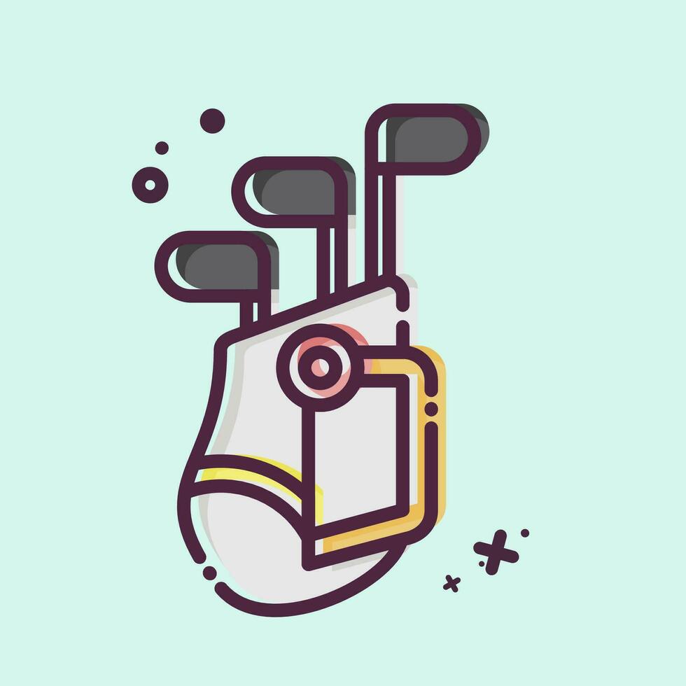 Icon Golf Bag. related to Golf symbol. MBE style. simple design editable. simple illustration vector