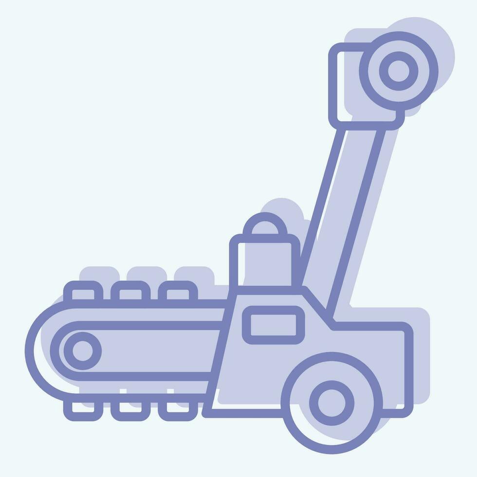 Icon Trencher. related to Construction Vehicles symbol. two tone style. simple design editable. simple illustration vector