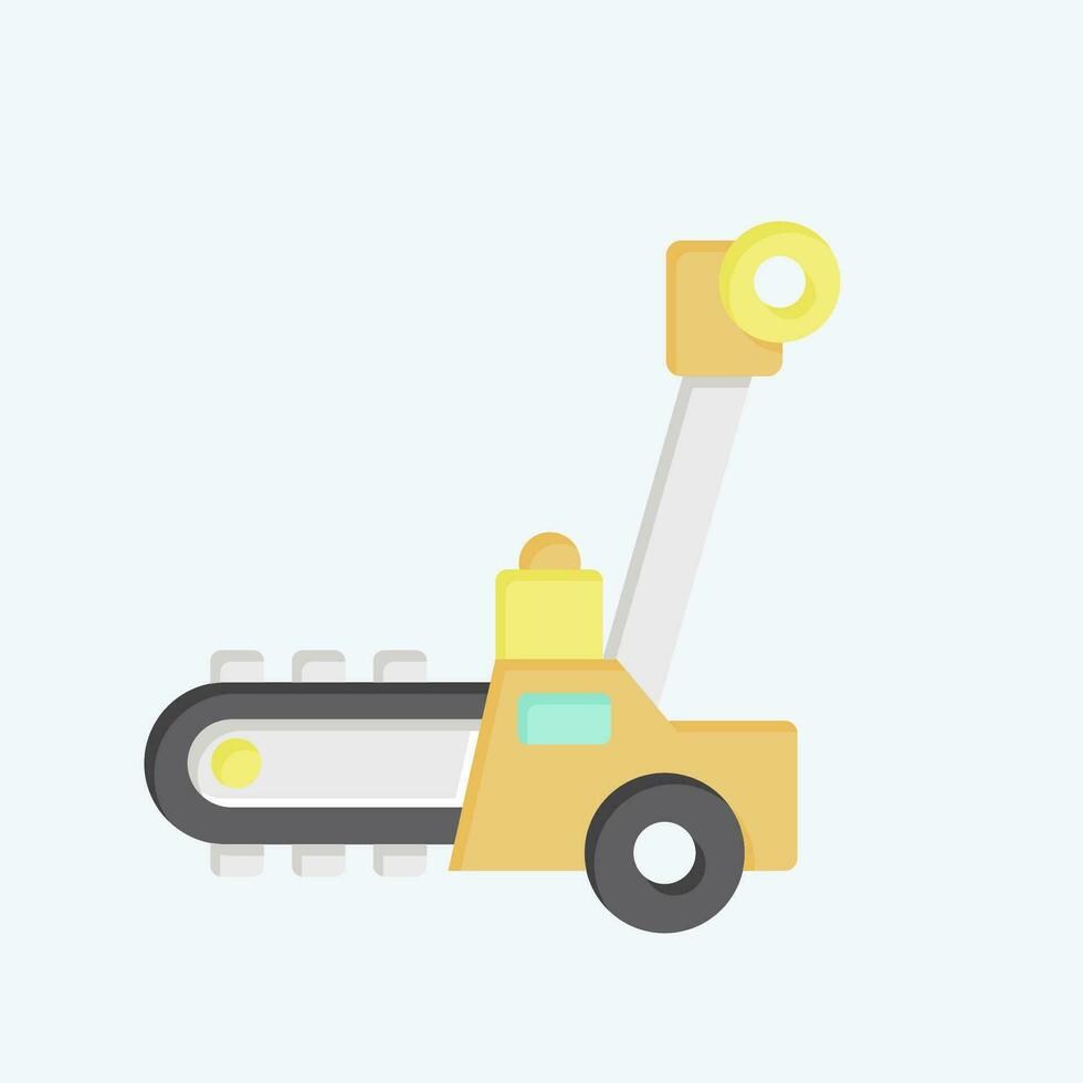 Icon Trencher. related to Construction Vehicles symbol. flat style. simple design editable. simple illustration vector