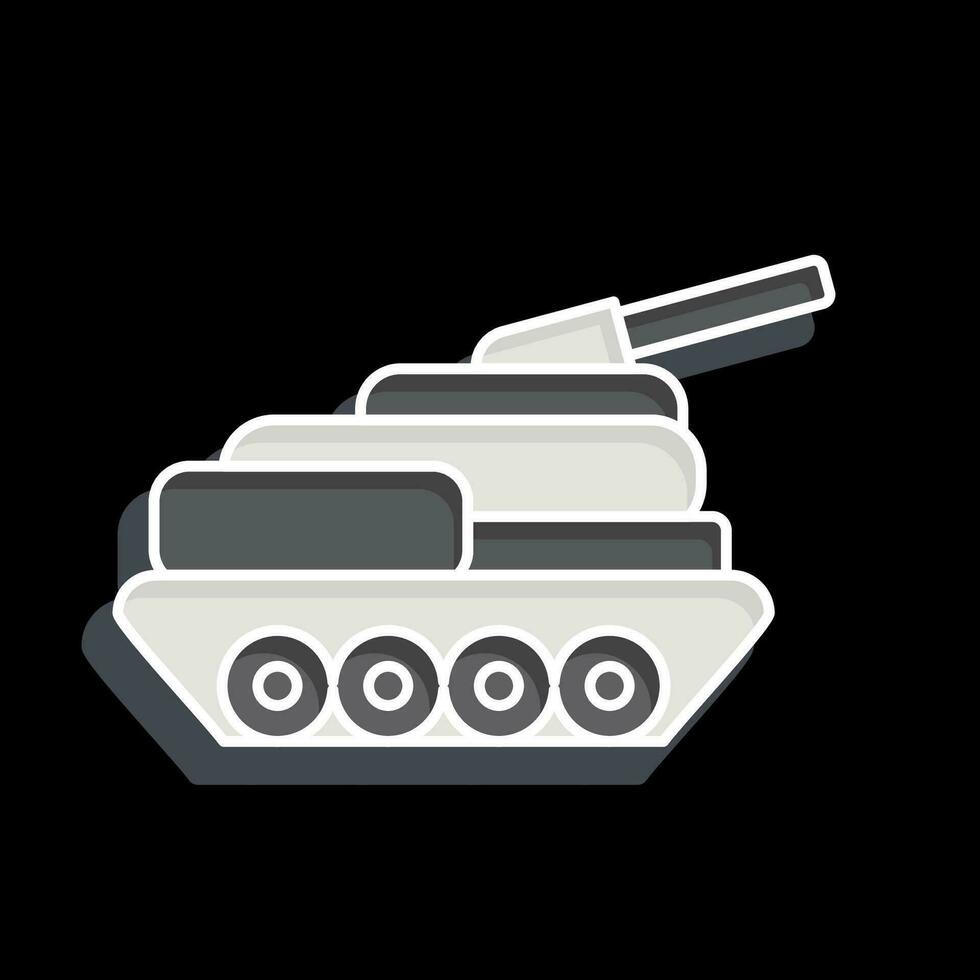 icono tanque. relacionado a militar símbolo. lustroso estilo. sencillo diseño editable. sencillo ilustración vector
