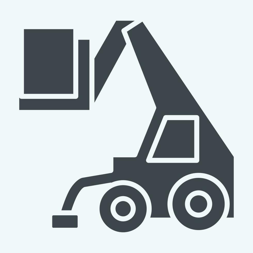 Icon Telehandler. related to Construction Vehicles symbol. glyph style. simple design editable. simple illustration vector