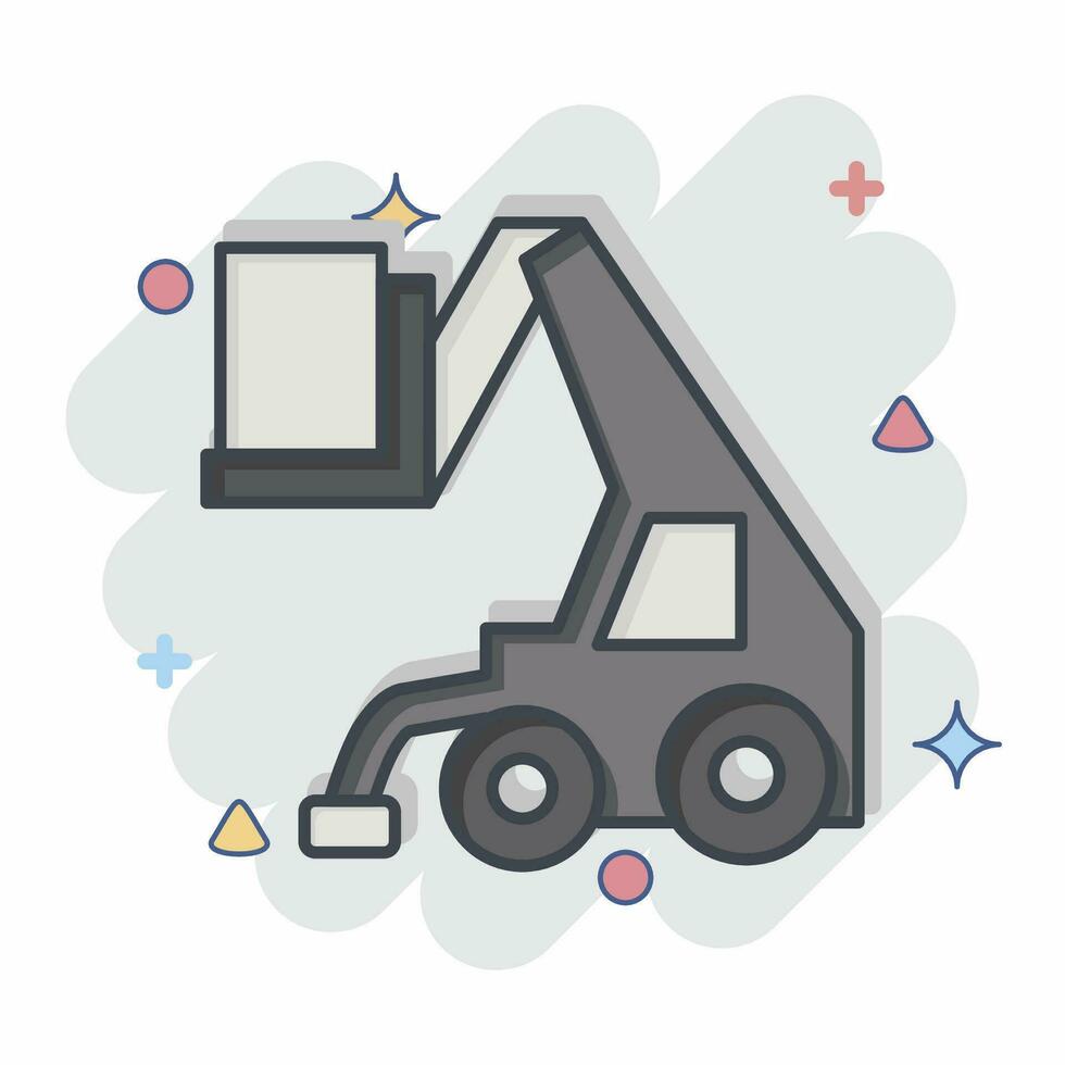 Icon Telehandler. related to Construction Vehicles symbol. comic style. simple design editable. simple illustration vector