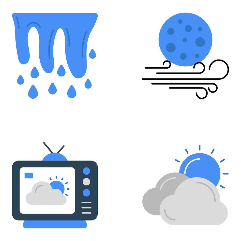 Set of Weather and Meteorology Flat Icons vector