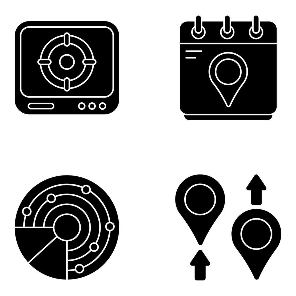 Pack of Map and Geolocation solid Icons vector
