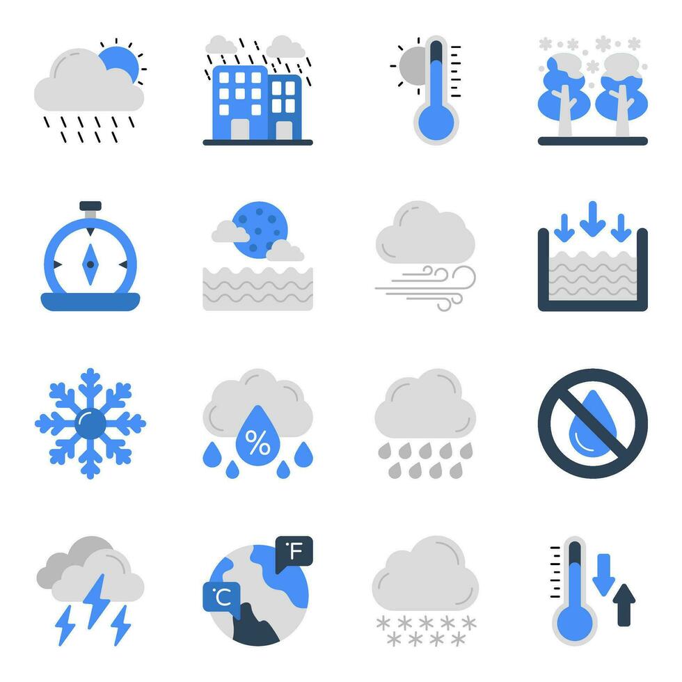 Set of Weather Flat Icons vector
