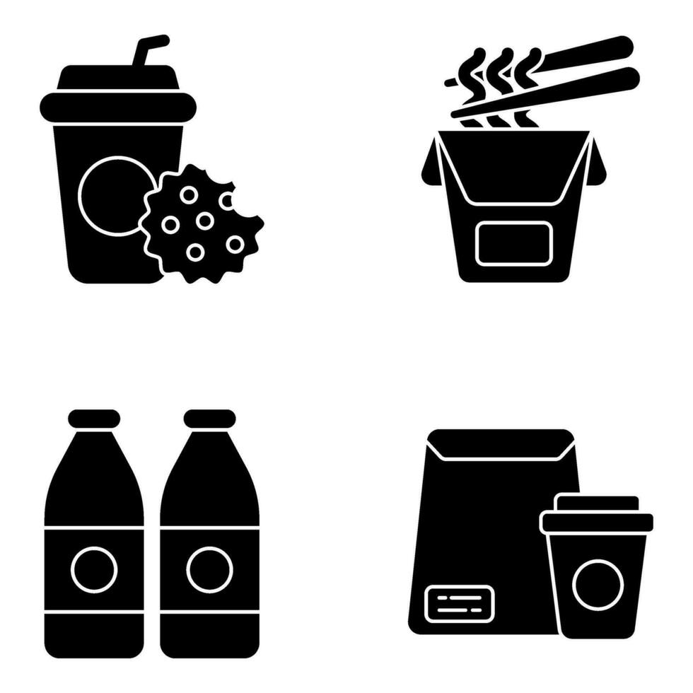 Pack of Food Solid Icons vector