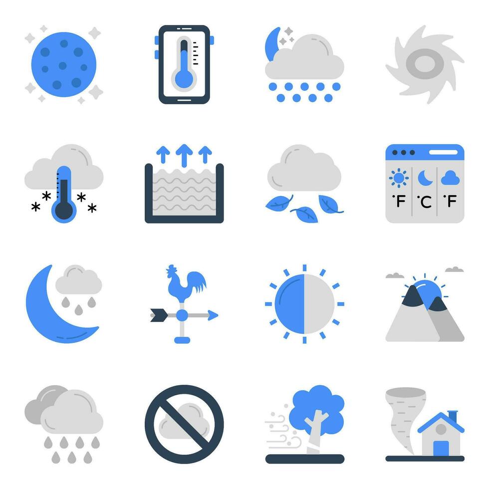 Set of Meteorology Flat Icons vector