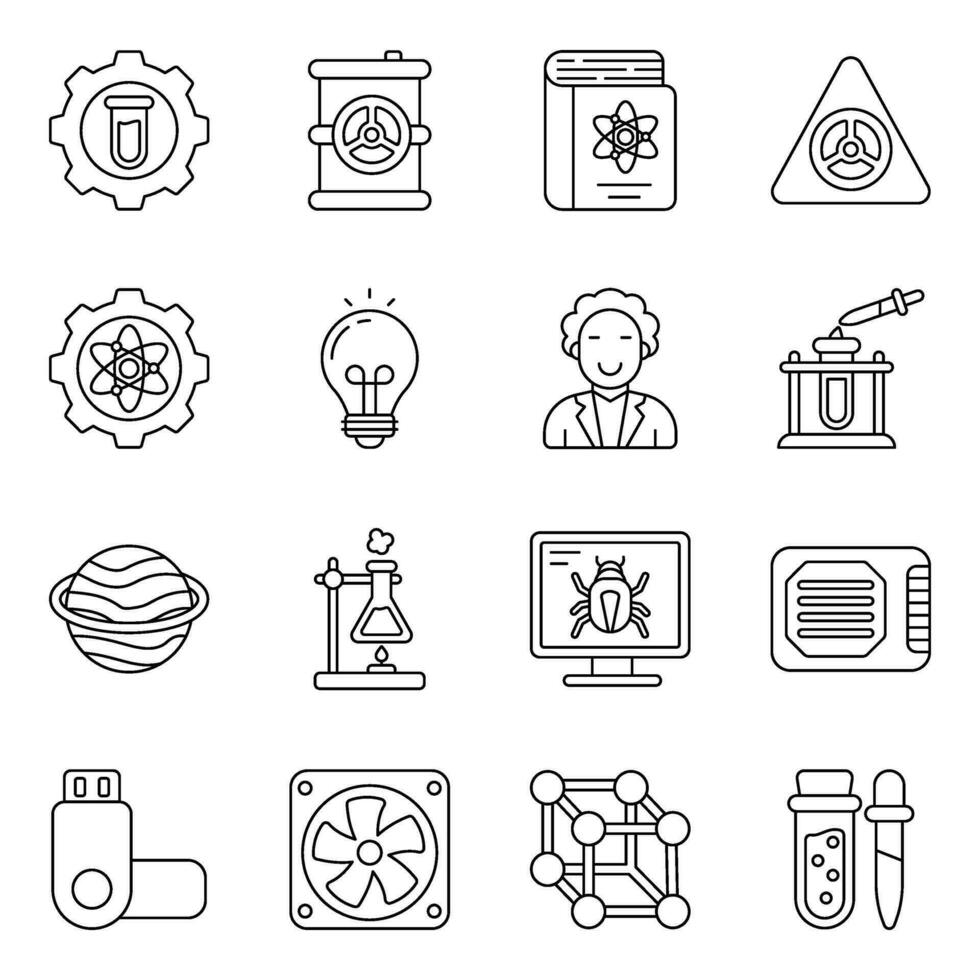 Pack of Lab Apparatus Linear Icons 25392997 Vector Art at Vecteezy