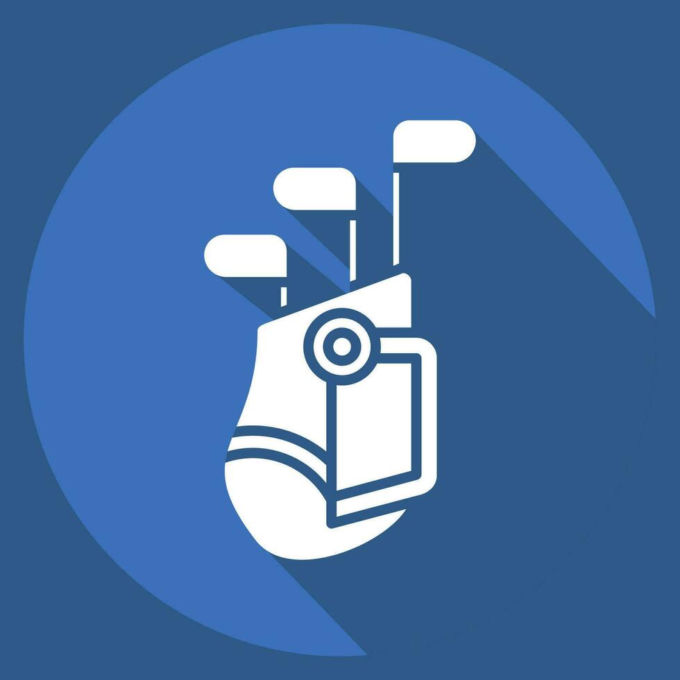 Icon Golf Bag. related to Golf symbol. long shadow style. simple design editable. simple illustration vector