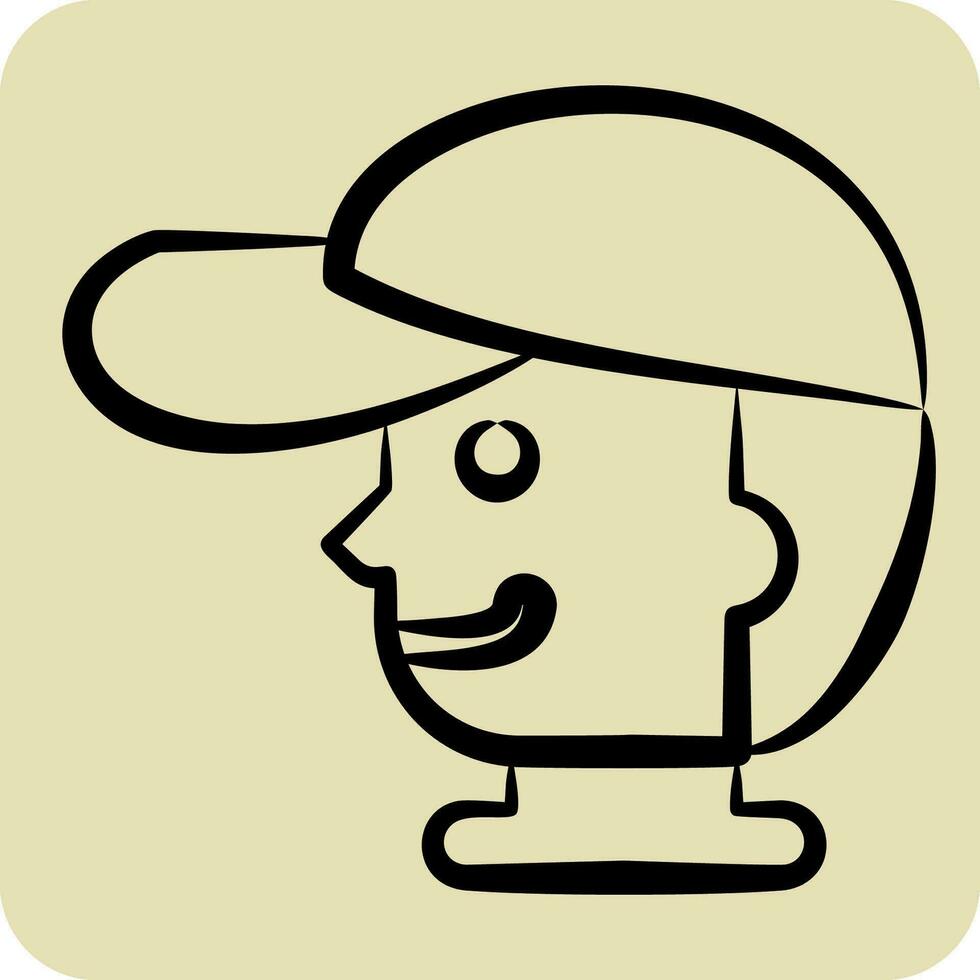Icon Cap. related to Golf symbol. hand drawn style. simple design editable. simple illustration vector