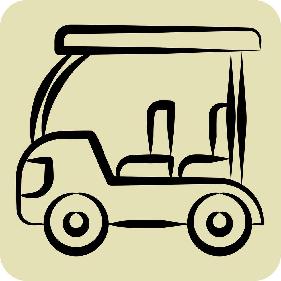 icono golf carro. relacionado a golf símbolo. mano dibujado estilo. sencillo diseño editable. sencillo ilustración vector