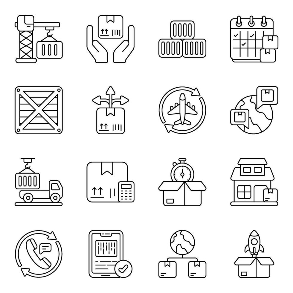 Pack of Logistic Delivery Linear Icons vector