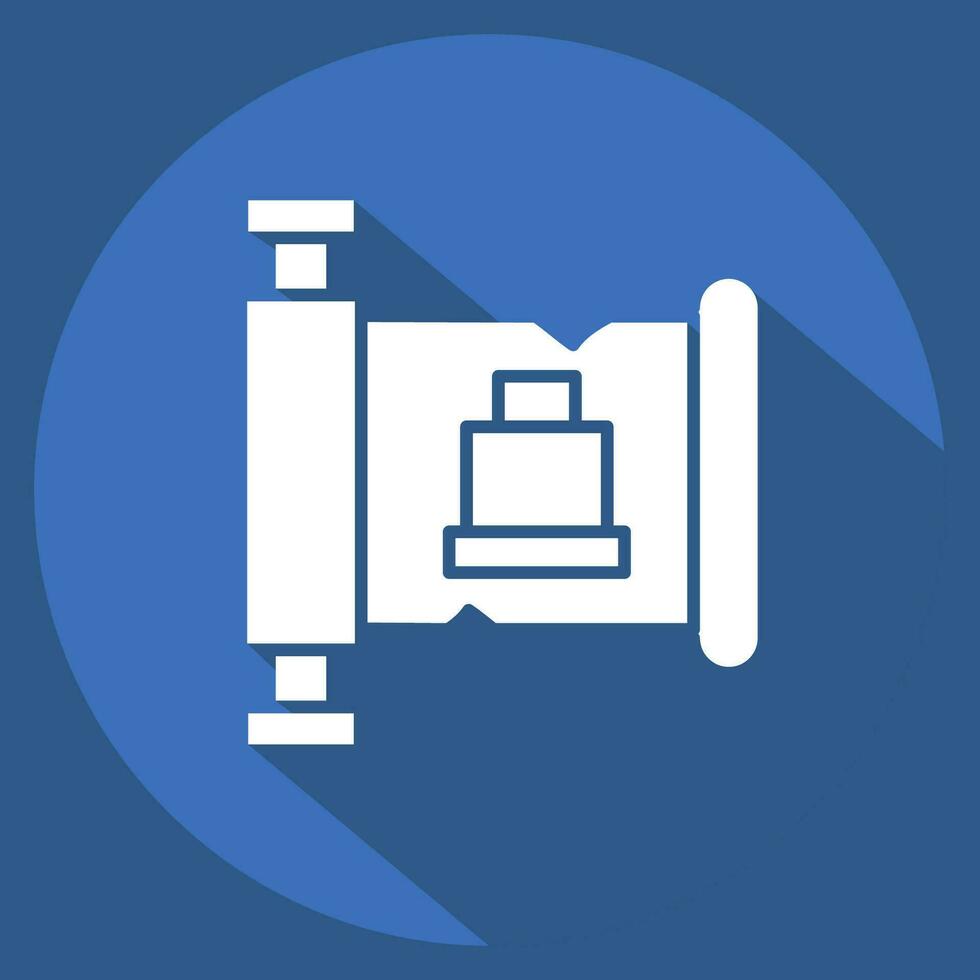 Icon History. related to Prehistoric symbol. long shadow style. simple design editable. simple illustration vector