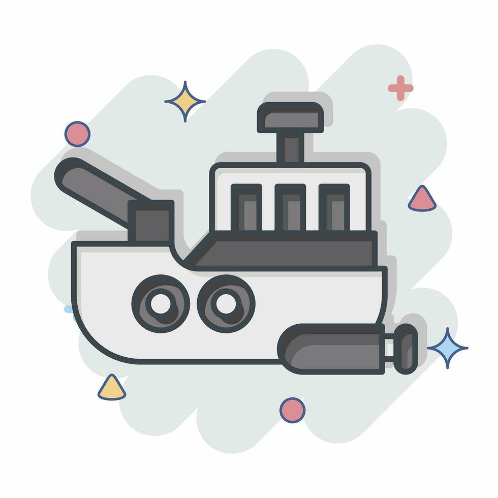 Icon Marine. related to Military symbol. comic style. simple design editable. simple illustration vector