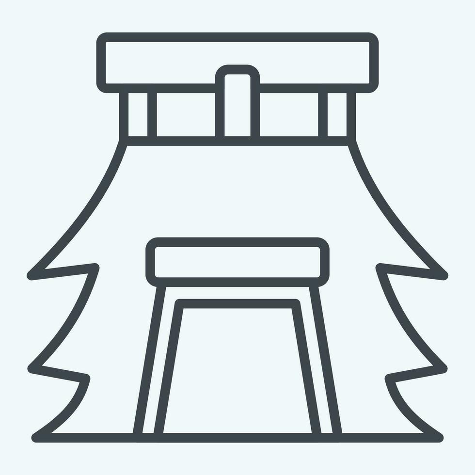 Icon House. related to Prehistoric symbol. line style. simple design editable. simple illustration vector