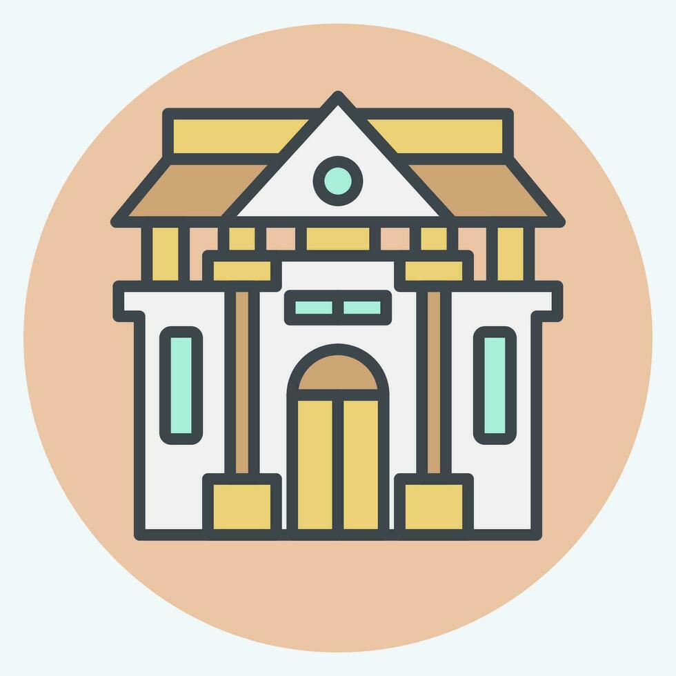 Icon Museum Of History. related to Prehistoric symbol. color mate style. simple design editable. simple illustration vector