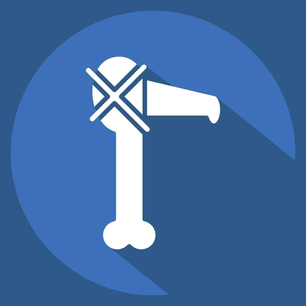 Icon Hoe. related to Prehistoric symbol. long shadow style. simple design editable. simple illustration vector