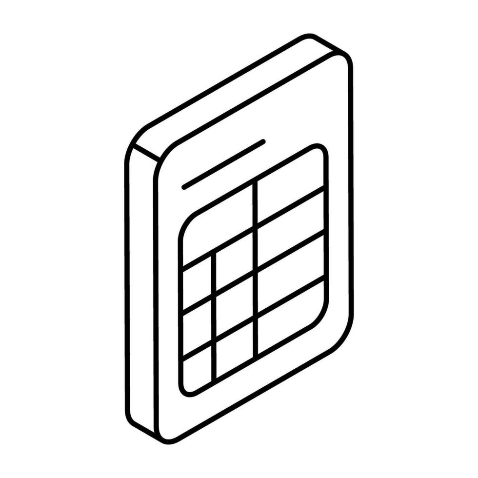 A perfect design icon of spreadsheet vector