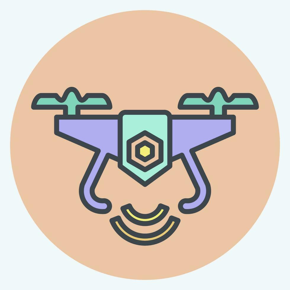 Icon Drone. related to Drone symbol. color mate style. simple design editable. simple illustration vector