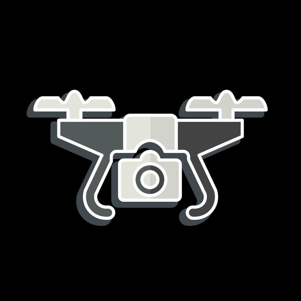 Icon Drone with Camera. related to Drone symbol. glossy style. simple design editable. simple illustration vector