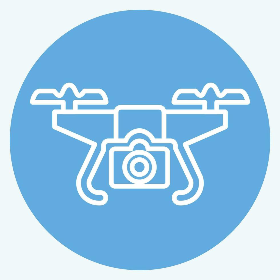Icon Drone with Camera. related to Drone symbol. blue eyes style. simple design editable. simple illustration vector
