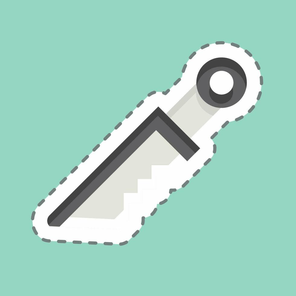 Sticker line cut Dagger. related to Military symbol. simple design editable. simple illustration vector