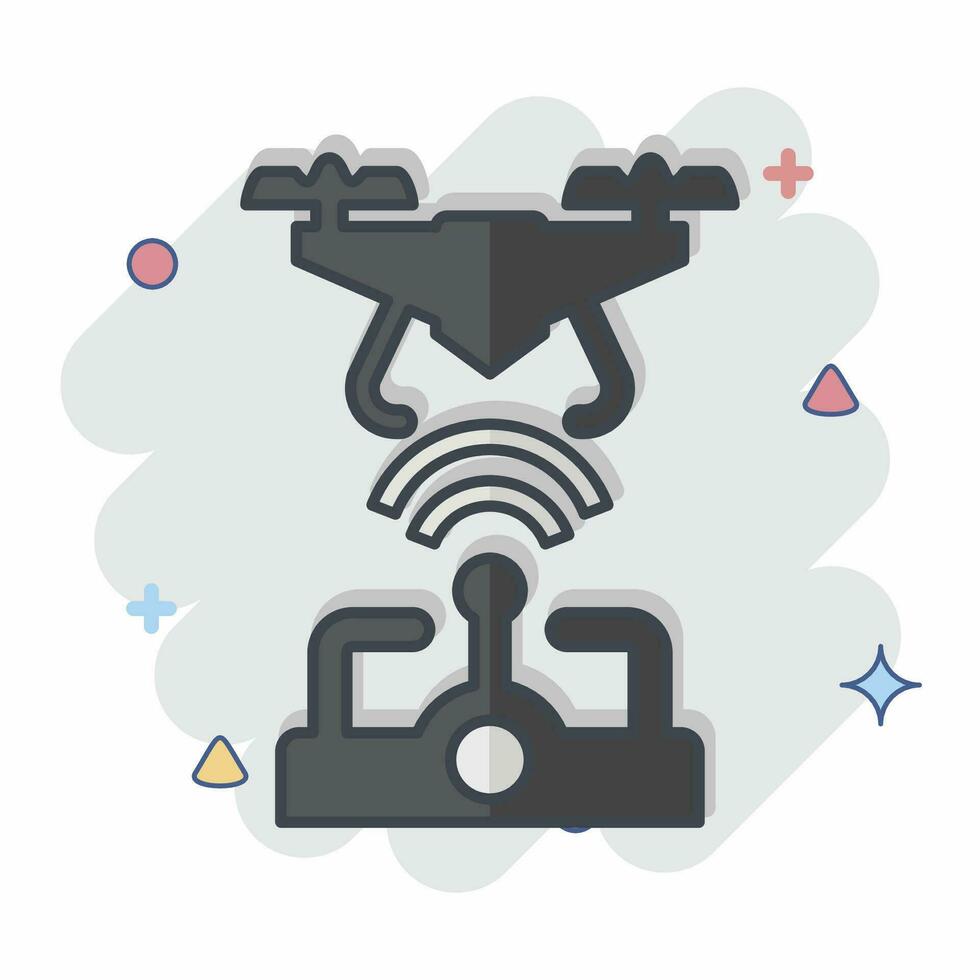Icon Wireless Control. related to Drone symbol. comic style. simple design editable. simple illustration vector