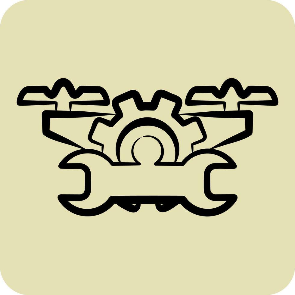Icon Maintenance and Repair. related to Drone symbol. hand drawn style. simple design editable. simple illustration vector