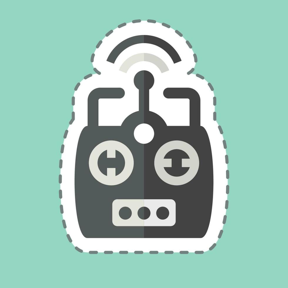 Sticker line cut Remote Control. related to Drone symbol. simple design editable. simple illustration vector