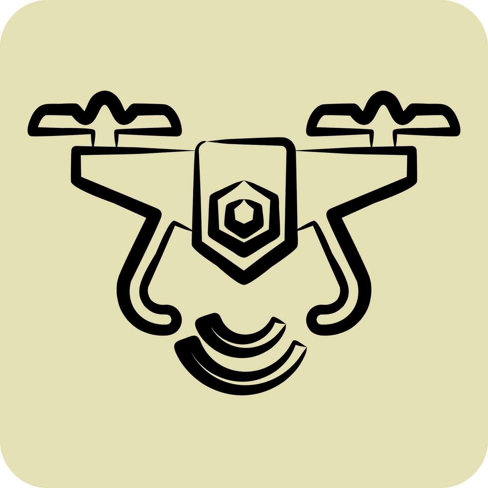 Icon Drone. related to Drone symbol. hand drawn style. simple design editable. simple illustration vector