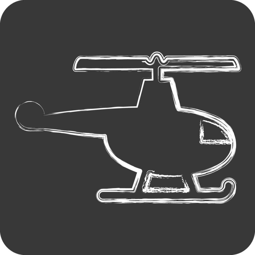 icono helicóptero. relacionado a zumbido símbolo. tiza estilo. sencillo diseño editable. sencillo ilustración vector