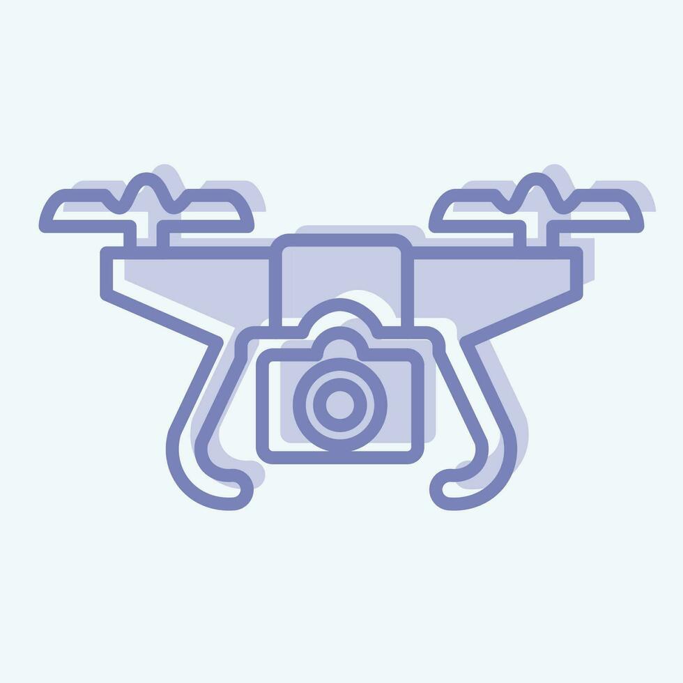 Icon Drone with Camera. related to Drone symbol. two tone style. simple design editable. simple illustration vector