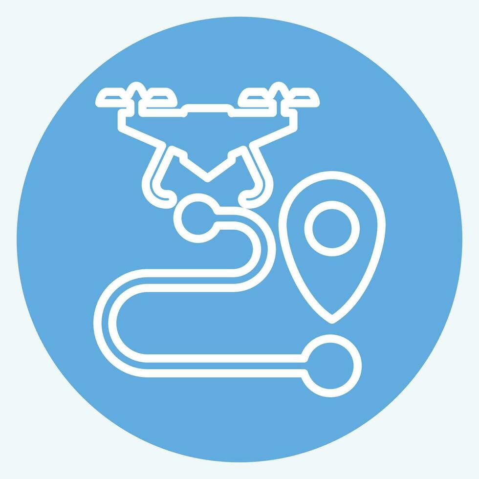 Icon Drone Tracking. related to Drone symbol. blue eyes style. simple design editable. simple illustration vector