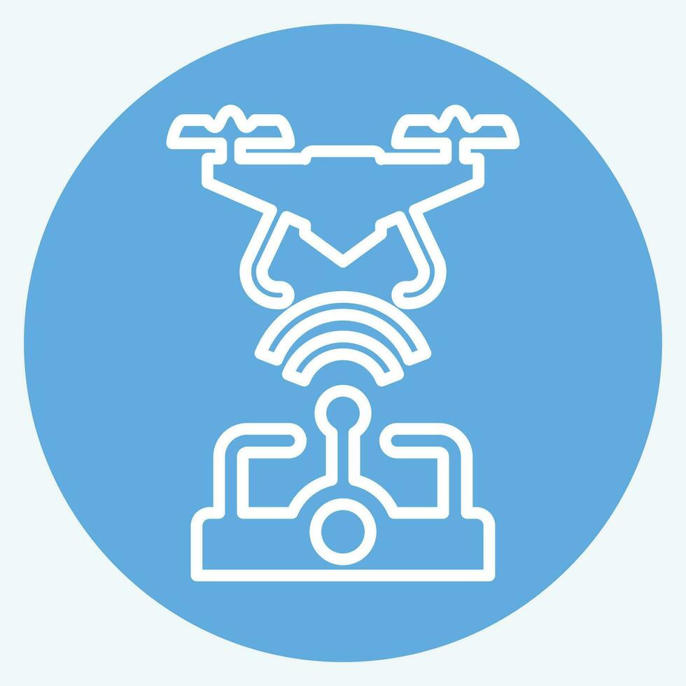 Icon Wireless Control. related to Drone symbol. blue eyes style. simple design editable. simple illustration vector