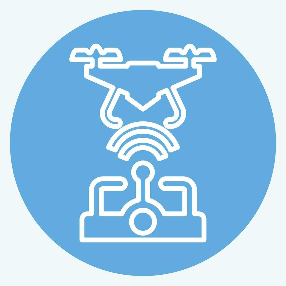 Icon Wireless Control. related to Drone symbol. blue eyes style. simple design editable. simple illustration vector