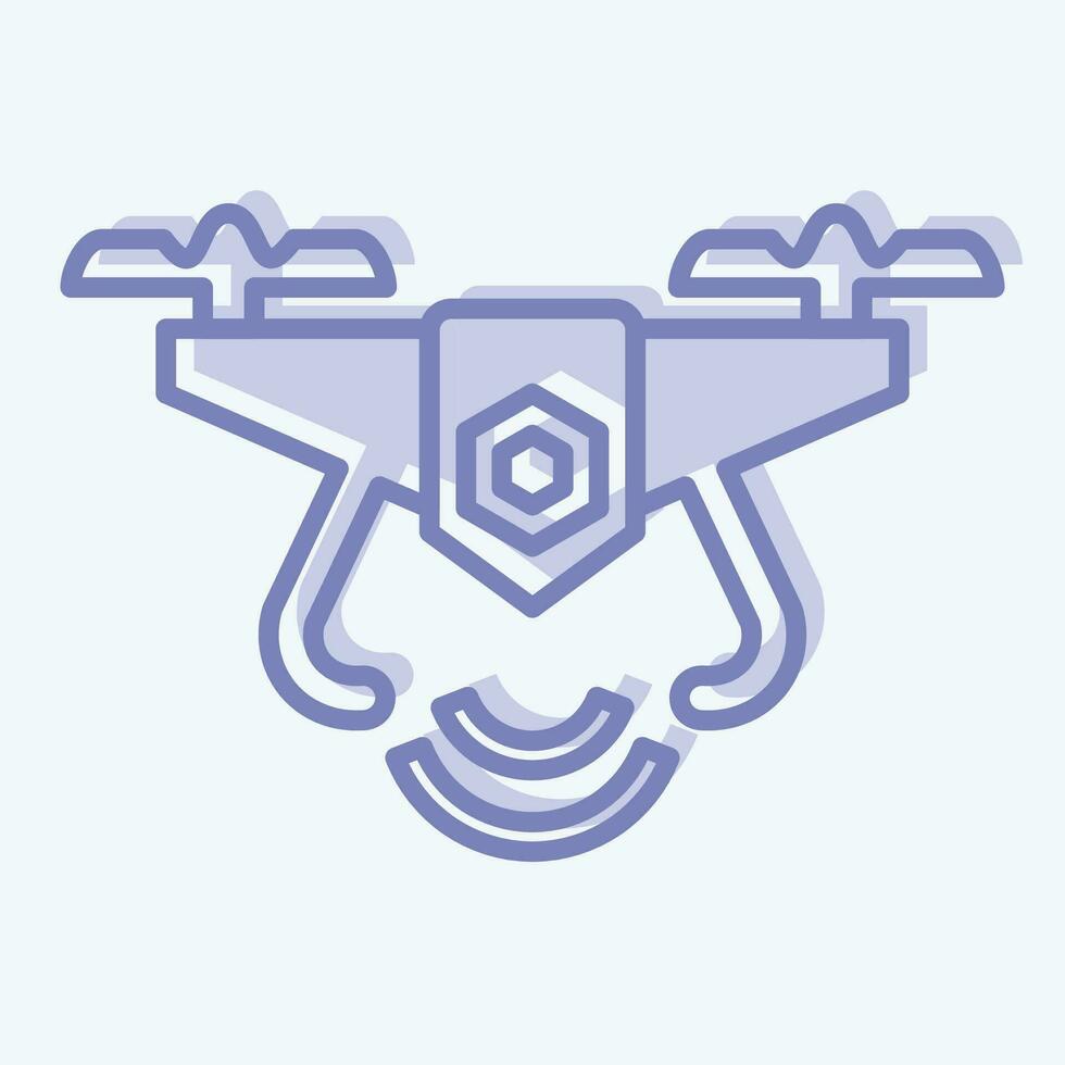 Icon Drone. related to Drone symbol. two tone style. simple design editable. simple illustration vector