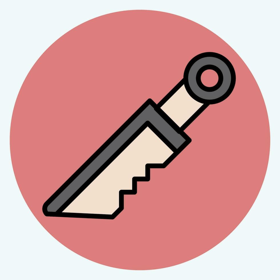 Icon Dagger. related to Military symbol. color mate style. simple design editable. simple illustration vector
