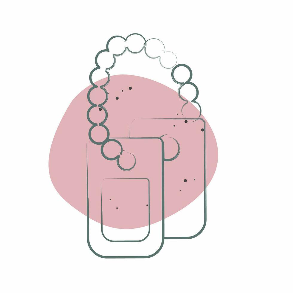 Icon Dog Tag. related to Military symbol. Color Spot Style. simple design editable. simple illustration vector