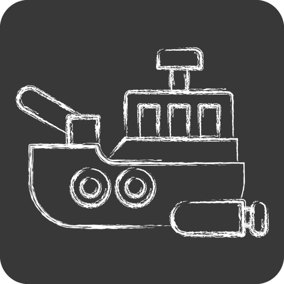 Icon Marine. related to Military symbol. chalk Style. simple design editable. simple illustration vector
