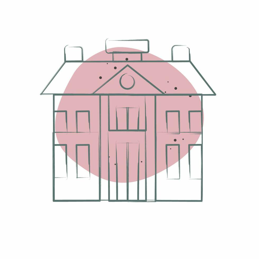 Icon Barracks. related to Military symbol. Color Spot Style. simple design editable. simple illustration vector