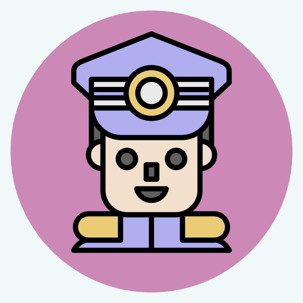 Icon Commandant. related to Military symbol. color mate style. simple design editable. simple illustration vector