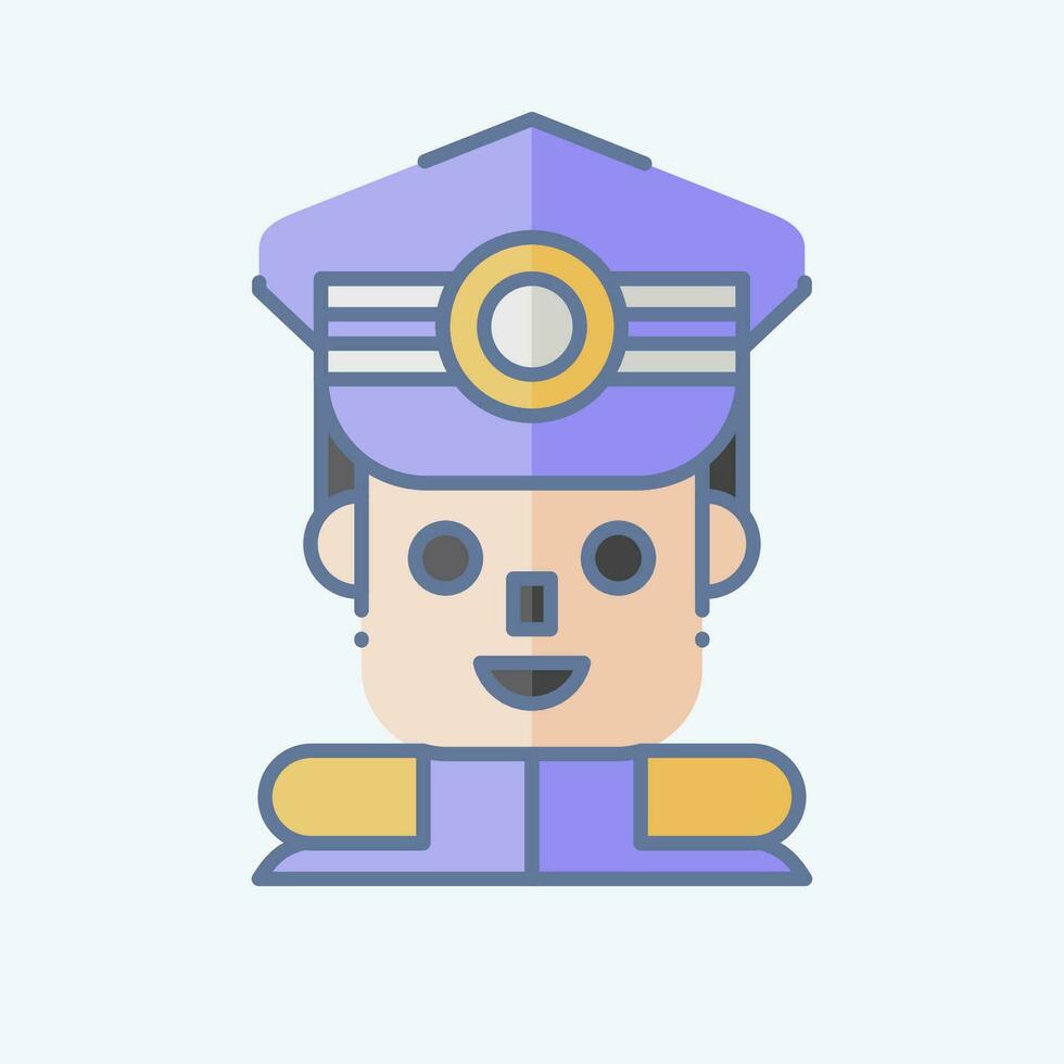 Icon Commandant. related to Military symbol. doodle style. simple design editable. simple illustration vector