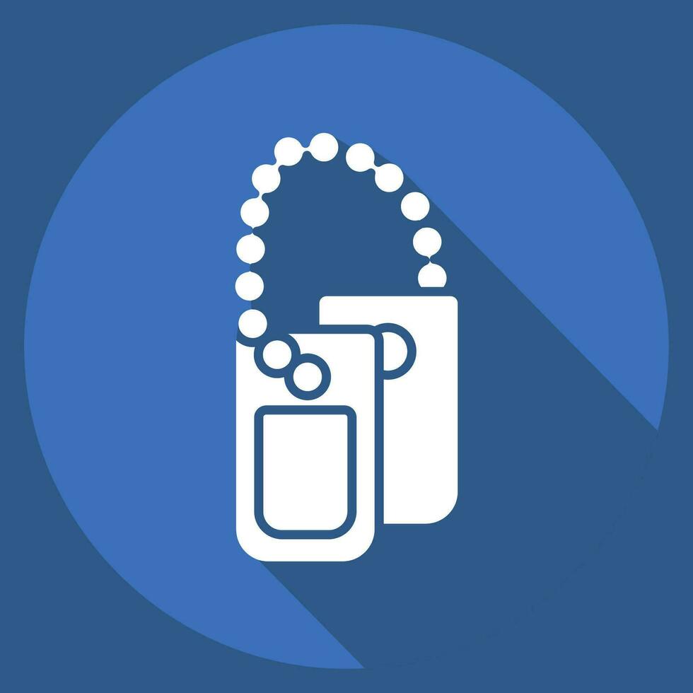 Icon Dog Tag. related to Military symbol. long shadow style. simple design editable. simple illustration vector