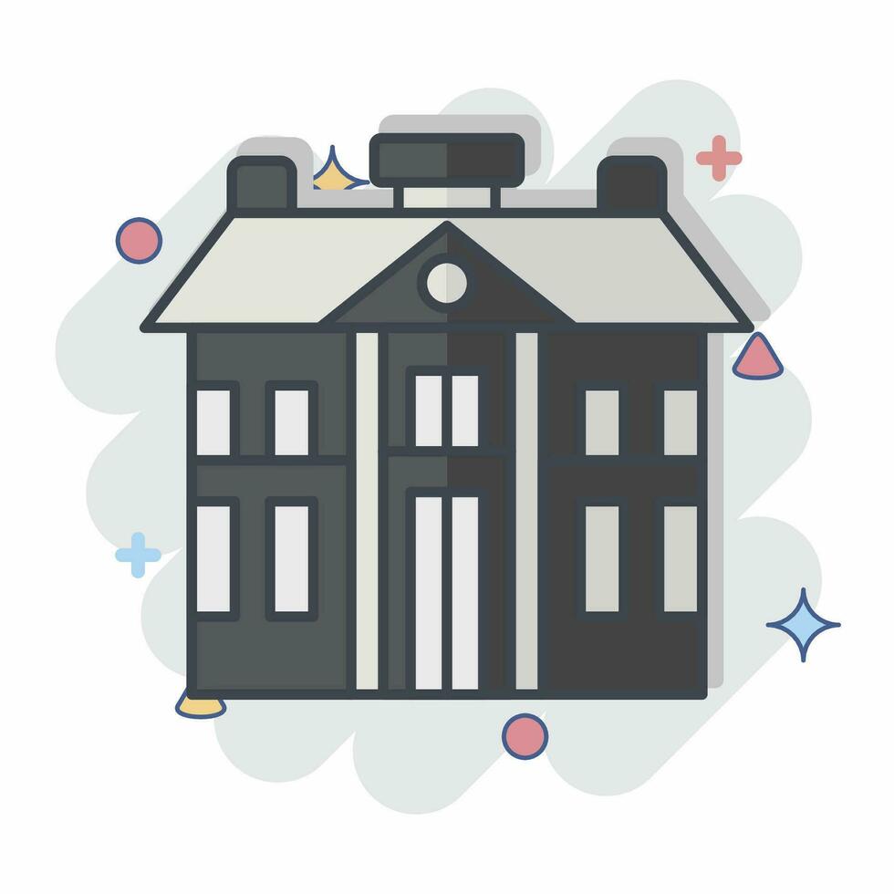 Icon Barracks. related to Military symbol. comic style. simple design editable. simple illustration vector