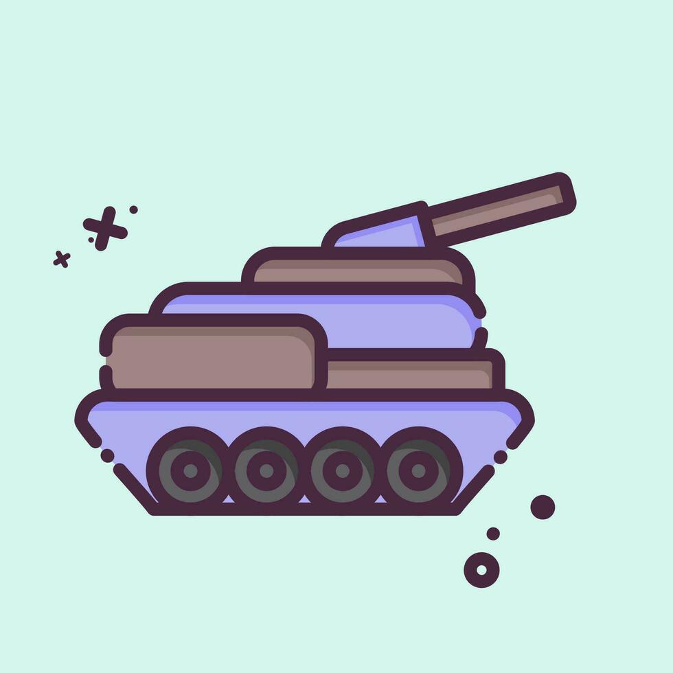 icono tanque. relacionado a militar símbolo. mbe estilo. sencillo diseño editable. sencillo ilustración vector