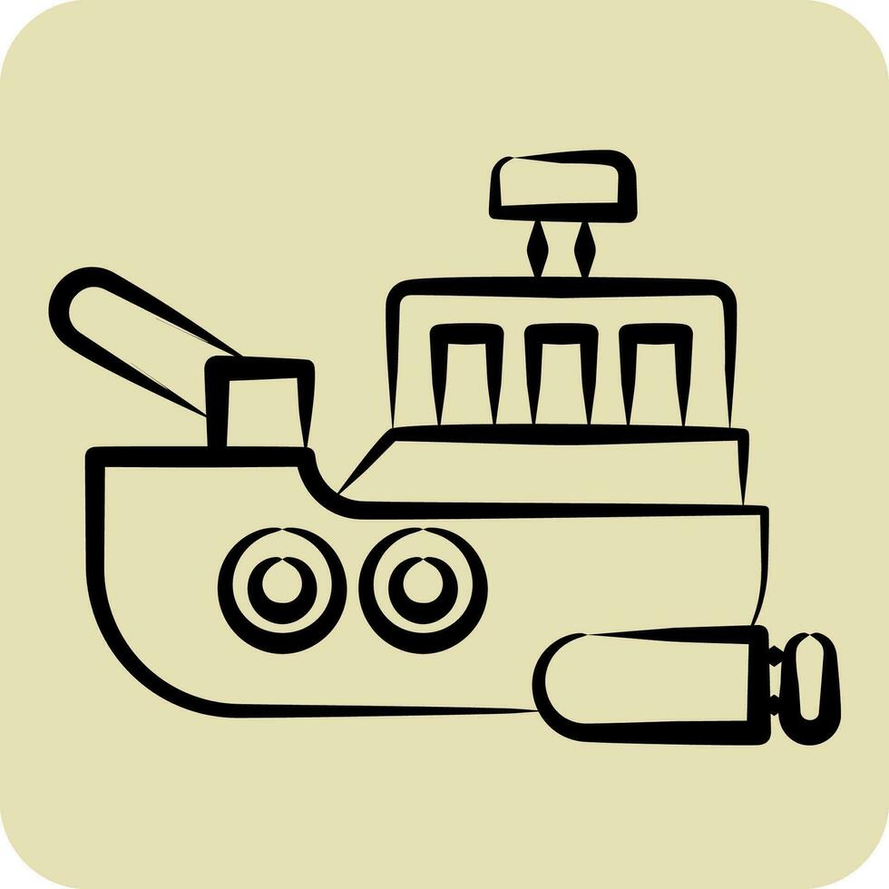 Icon Marine. related to Military symbol. hand drawn style. simple design editable. simple illustration vector