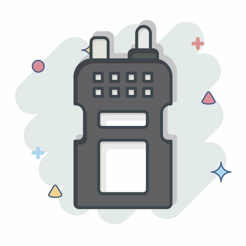 Icon Walkie Talkie. related to Military symbol. comic style. simple design editable. simple illustration vector