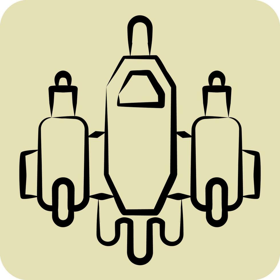 Icon Aircraft. related to Military symbol. hand drawn style. simple design editable. simple illustration vector