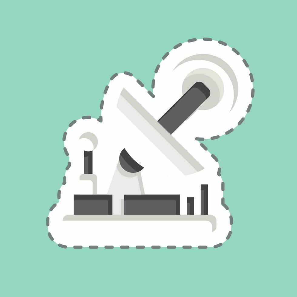 Sticker line cut Satellite. related to Military symbol. simple design editable. simple illustration vector